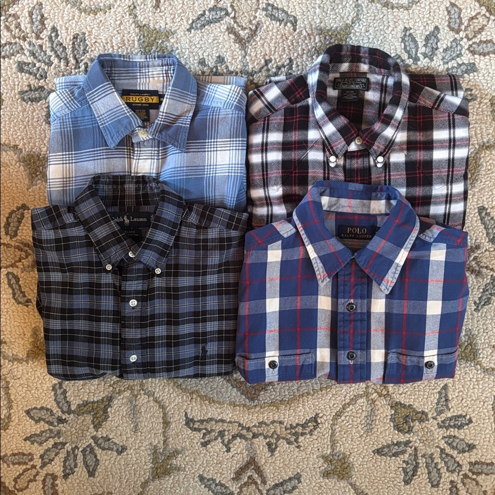 Ralph Lauren Blue and Black Plaid Shirt Collection